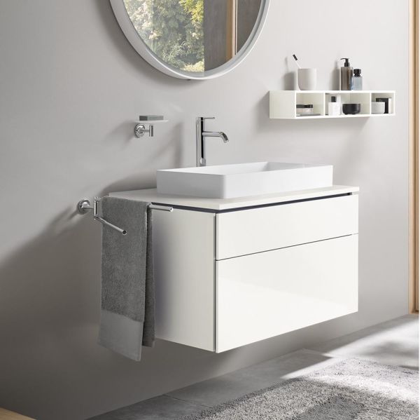 Duravit L-Cube Waschtischunterschrank wandhängend 82x55cm mit 2 Schubladen für Aufsatzbecken