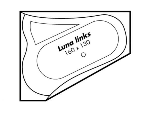 Polypex LUNA links Eckbadewanne 160x130/62cm