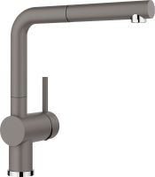Vorschau: Blanco Subline 500-U Silgranit-Spüle mit Linus-S Küchenarmatur & Abfallsystem, vulkangrau 527353+526958+526203
