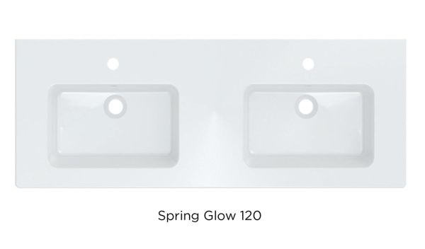 RIHO Spring Glow Waschtisch mit Waschtischunterschrank 120x46cm und Spiegelschrank, 2 Schubladen