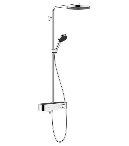 Hansgrohe Pulsify S Showerpipe 260 EcoSmart 1jet mit Wannenthermostat ShowerTablet Select 400, chrom 24230000