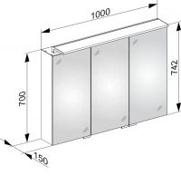 Vorschau: Keuco Royal L1 Spiegelschrank mit Schubkästen 100x74,2cm, silber-gebeizt-eloxiert