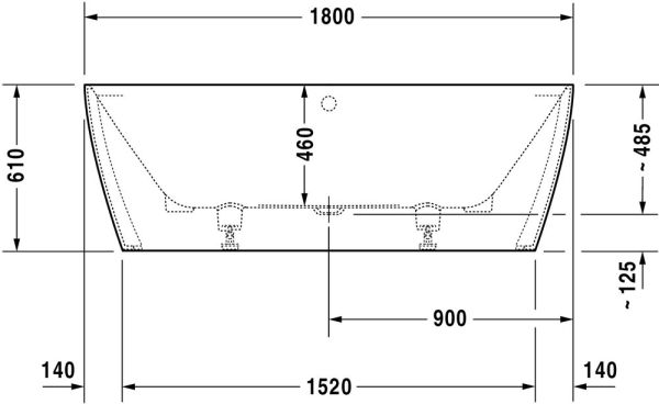 Duravit DuraSquare Vorwand-Badewanne rechteckig 180x80cm, weiß