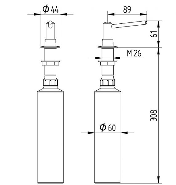 Avenarius Universal Seifenspender Tischeinbaumodell, chrom