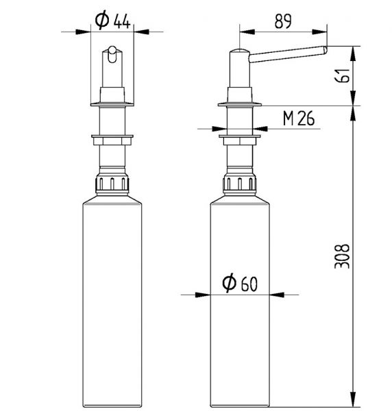 Avenarius Universal Seifenspender Tischeinbaumodell, chrom