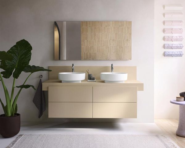 Duravit Balcoon Waschtischunterschrank 140x57cm für Aufsatzbecken, sandbeige matt