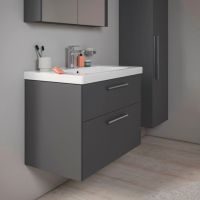 Vorschau: Duravit D-Code 2.0 Halbhochschrank 40x132cm mit Tür, Griff chrom, graphit matt