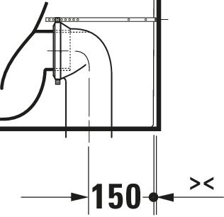 Duravit ME by Starck Stand-WC für Kombination, Tiefspüler, spülrandlos, weiß