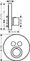 Vorschau: Axor ShowerSelect Thermostat Round Unterputz für 2 Verbraucher, rund