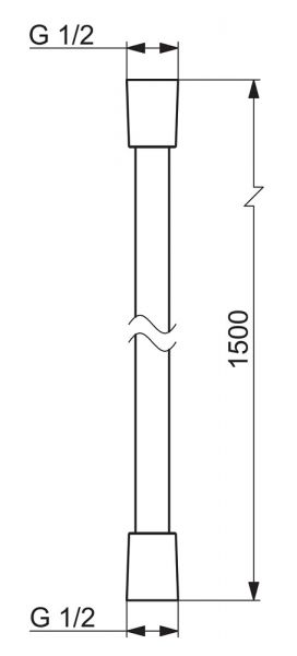 Hansa Brauseschlauch 1,5m, chrom