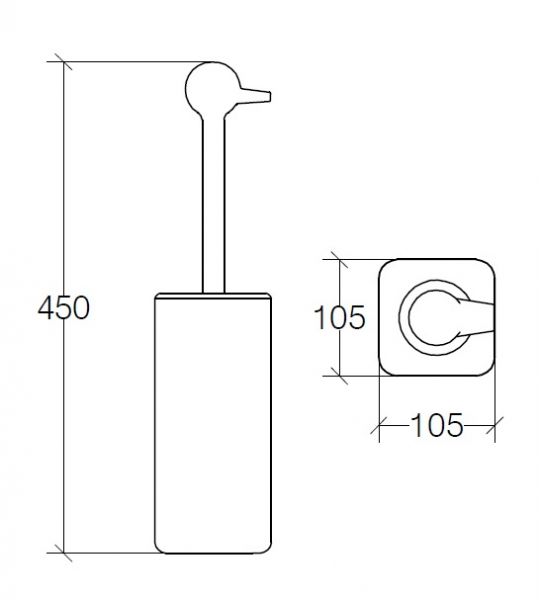 lineabeta BASTON WC-Bürstengarnitur, bodenstehnd, orange/weiß