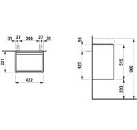 Vorschau: Laufen Base 2.0 Unterbau 42cm für Handwaschbecken Pro S H815961 und Pro X H815861