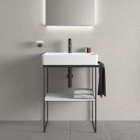 Vorschau: Duravit Dura Square Metallkonsole bodenstehend/Wandmontage zu Waschtisch 235360, schwarz matt 0031014600