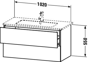 Duravit L-Cube Waschtischunterschrank wandhängend 102x48cm mit 2 Schubladen für ME by Starck 233610
