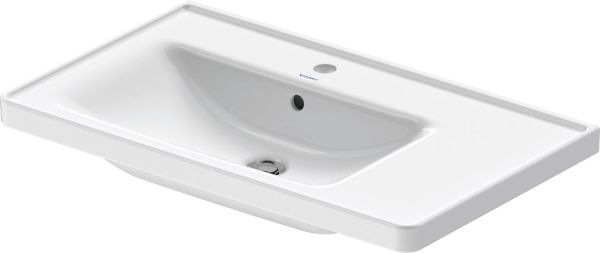 Duravit D-Neo Waschtisch rechteckig 80x48cm, mit Hahnloch und Überlauf, Becken links, weiß 2369800000