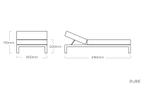 Vorschau: KETTLER PURE Sonnenliege Sunbrella®, anthrazit/ sooty