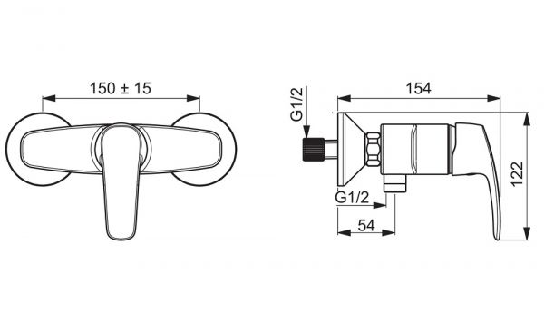 Hansa Hansapinto Einhand-Brause-Batterie, chrom