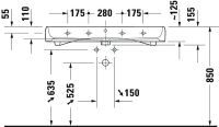 Vorschau: Duravit Qatego Waschtisch 100x47cm wandhängend, ohne Hahnloch, weiß