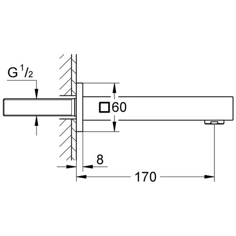 Grohe Eurocube Universal Wanneneinlauf