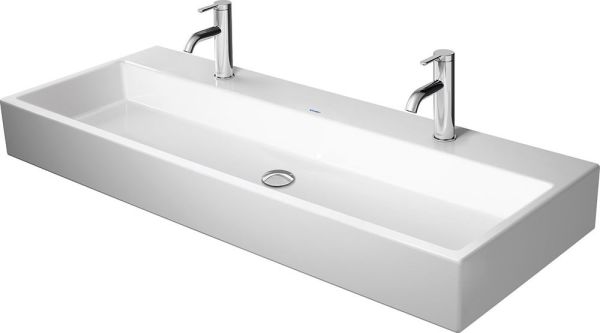 Duravit Vero Air Waschtisch 120x47cm, mit 2 Hahnlöchern, ohne Überlauf, WonderGliss, geschliffen, weiß 23501200721