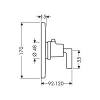 Vorschau: Axor Citterio Thermostat 59 l/min Highflow Unterputz mit Hebelgriff