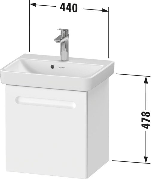 Duravit No.1 Waschtischunterschrank 44cm mit 1 Tür, passend zu Waschtisch Duravit No.1 074350
