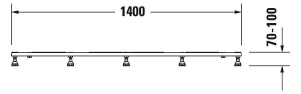 Duravit Tempano Fußgestell höhenverstellbar 70 - 100mm 1400x800x85mm