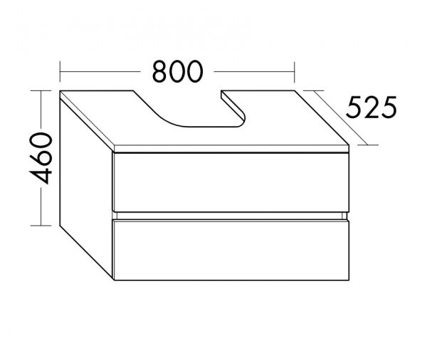 Burgbad Cube Waschtischunterschrank 80x52,5cm passend zu Grohe Cube, 2 Auszüge