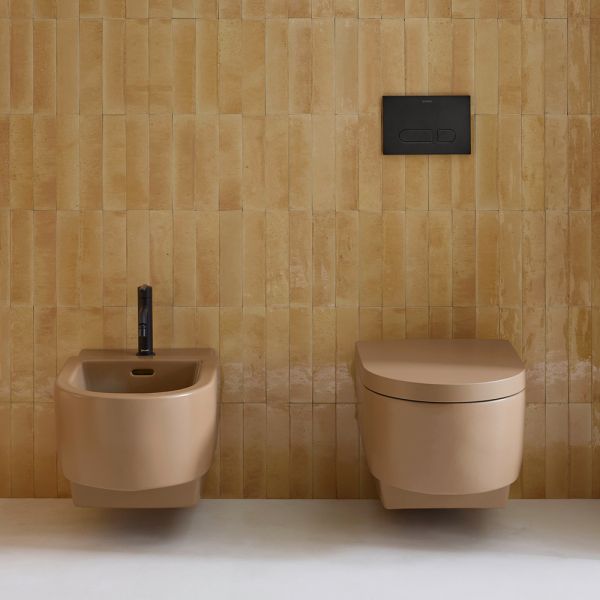 Duravit Balcoon Wand-WC 37x54cm, spülrandlos, DuraShield, clay terra matt