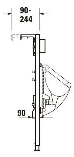 Duravit DuraSystem Installationselement für Urinal, Unterputzdruckspüler