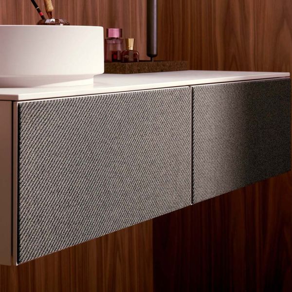 hansgrohe Xevolos E Unterschrank 137cm für Aufsatzwaschtisch links mit Konsole, 2 Schubkästen