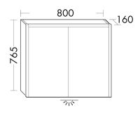 Vorschau: Burgbad Devio Spiegelschrank 80x76cm mit horizontaler LED-Beleuchtung, 2 Spiegeltüren