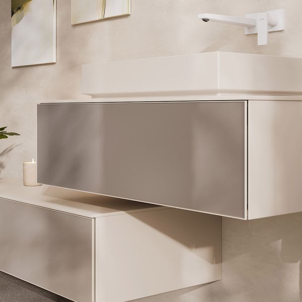hansgrohe Xevolos E Waschtischunterschrank 98x55cm für Aufsatzwaschtisch mit Konsole, 1 Schubkasten