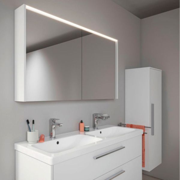 Duravit D-Code 2.0 Spiegelschrank 120x70cm mit LED-Beleuchtung, 2 Türen, weiß matt