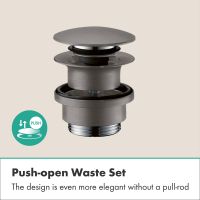 Vorschau: hansgrohe Finoris Bidetmischer mit Push-Open Ablaufgarnitur, brushed black chrome