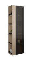 Burgbad Yumo Hochschrank mit 1 Alurahmentür mit Rauchglaseinsatz in Bronze und 1 offenes Regal frassino dekor cashmere HSKF050 Burgbad Yumo Hochschrank mit 1 Alurahmentür mit Rauchglaseinsatz in Bronze und 1 offenes Regal frassino dekor cashmere HSKF050
