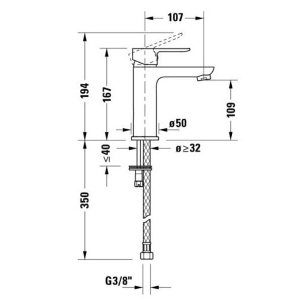 Duravit D-Code Waschtischarmatur M, chrom