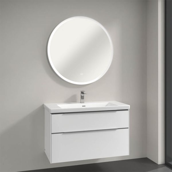 Villeroy&Boch Subway 3.0 LED-Spiegel Ø91cm, mit Sensordimmer, weiß matt