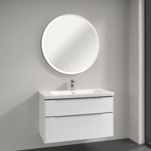 Villeroy&Boch Subway 3.0 LED-Spiegel Ø91cm, mit Sensordimmer, weiß matt