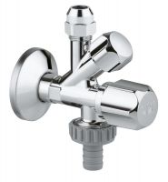 Vorschau: Grohe Original WAS® Kombi-Eckventil 1/2", Wandrosette 1/2x3/8x3/4'' m. Schlauchanschluss, chrom