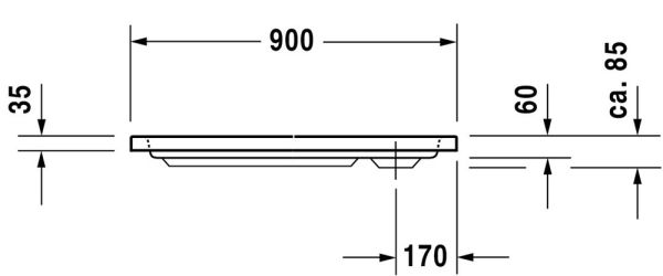 Duravit D-Code Duschwanne rechteckig 75x90cm, Sanitäracryl, weiß