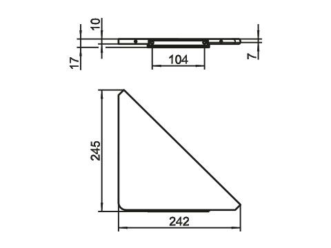 Keuco Edition 400 Eckduschablage Schenkellängen 242/245mm, aluminium silber-eloxiert