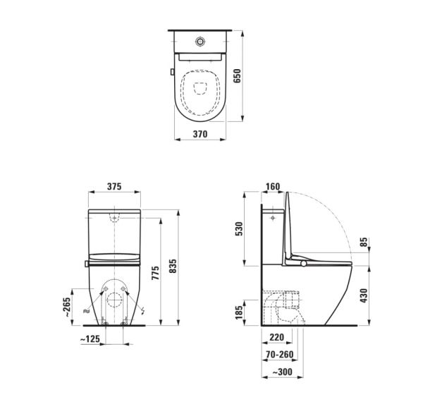Laufen Cleanet Pro Dusch-WC spülrandlos, bodenstehend, weiß