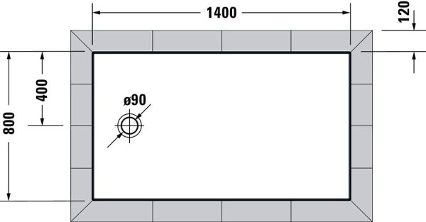 Duravit Tempano Duschwanne rechteckig 80x140cm, Sanitäracryl, weiß