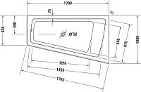 Vorschau: Duravit Paiova Einbau-Badewanne trapezförmig, Rückenschräge rechts 170x100cm, weiß