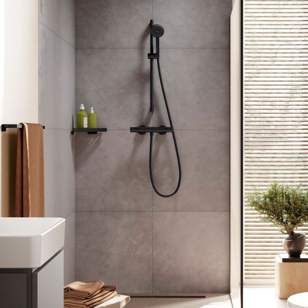 hansgrohe Activera Select S Brausesystem 65cm Aufputz, Thermostat schwarz matt 28876670