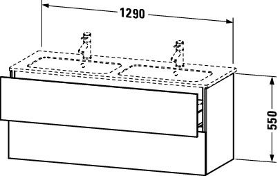 Duravit L-Cube Waschtischunterschrank 129x48cm 2 Schubladen für ME by Starck 233613