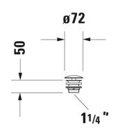 Vorschau: Duravit Schaftventil 50mm, chrom