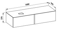 Vorschau: Laufen IL BAGNO ALESSI ONE Schubladenelement 1600, Ausschnitt links, techn. Zeichnung