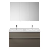 Vorschau: Burgbad Eqio Badmöbel-Set 123cm, Spiegelschrank, Doppelwaschtisch und Unterschrank